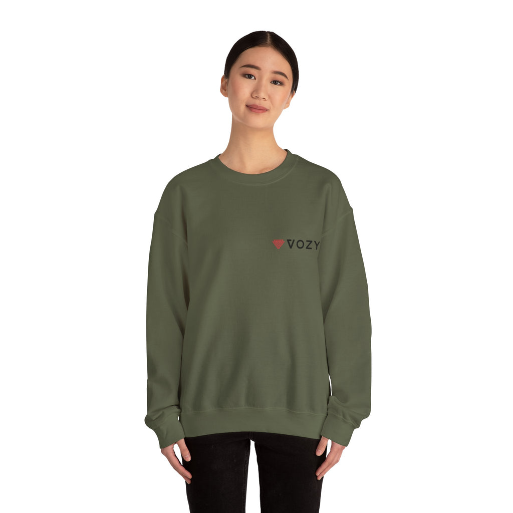 New Vozy Unisex Crewneck Sweatshirt, Cozy Pullover, Casual Wear, Graphic Sweatshirt, Gift for Her, Layering Piece.