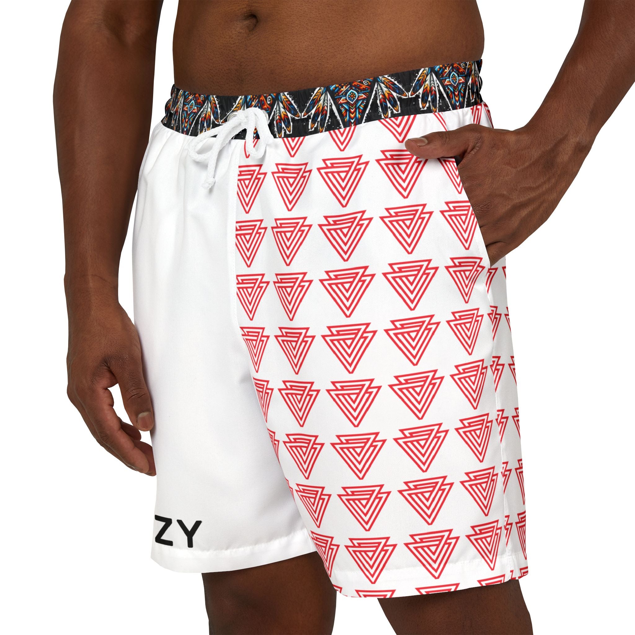 Stylish Vozy Unisex Swim Shorts for Beach Days, Pool Parties, Vacation Wear, Summer Swimwear, Trendy Beach Attire.