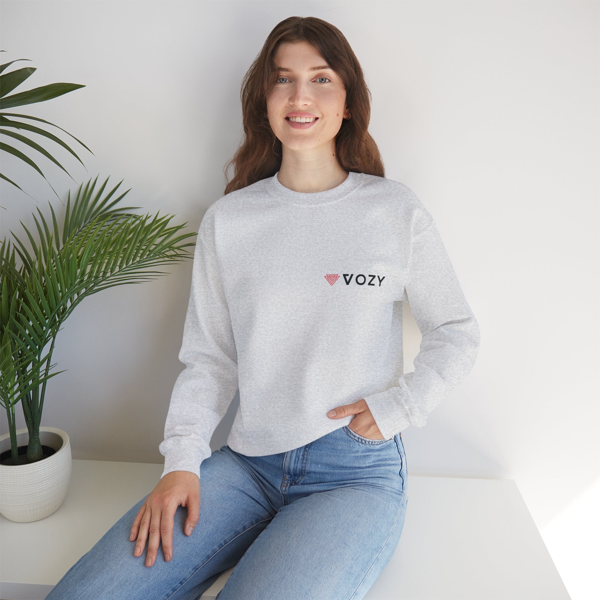 New Vozy Unisex Crewneck Sweatshirt, Cozy Pullover, Casual Wear, Graphic Sweatshirt, Gift for Her, Layering Piece.