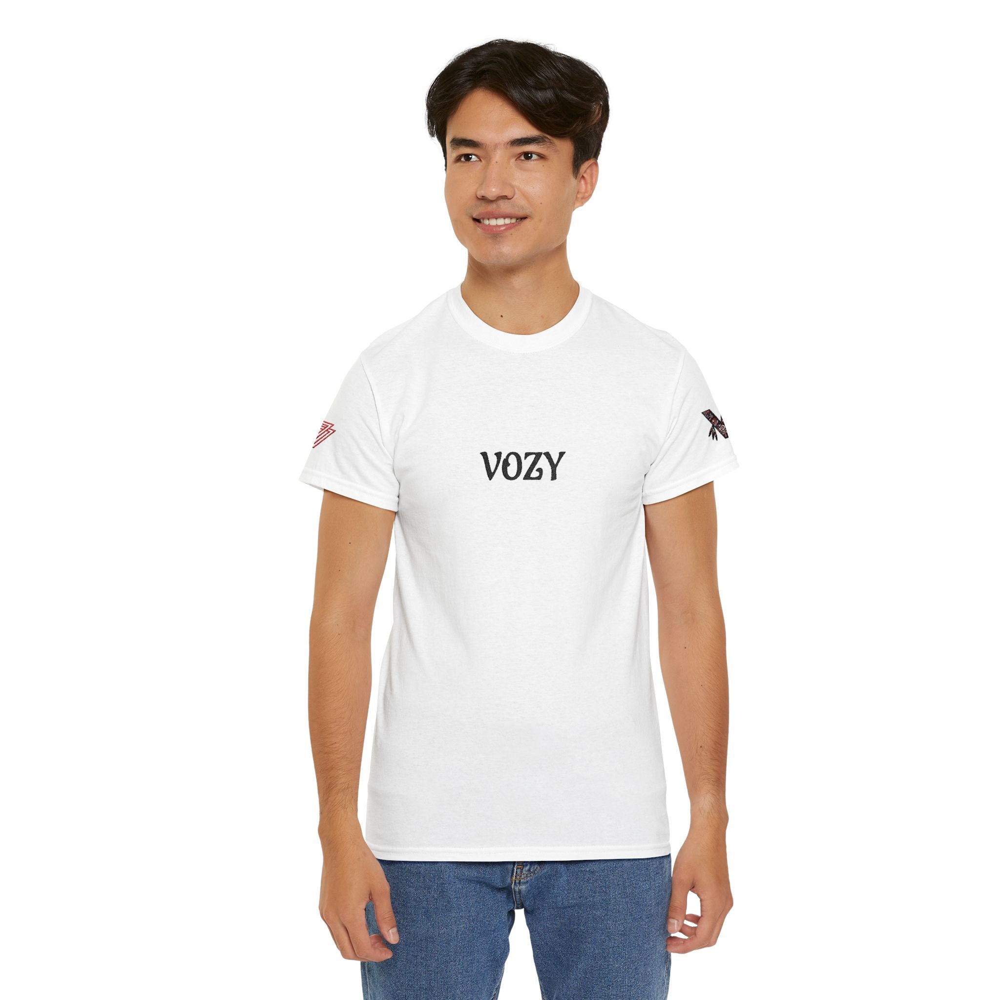 New Vozy Unisex Heavy Cotton Tee with Cool Design - Casual Wear, Graphic Shirt, Streetwear Fashion, Gift for Friends, Everyday Comfort.