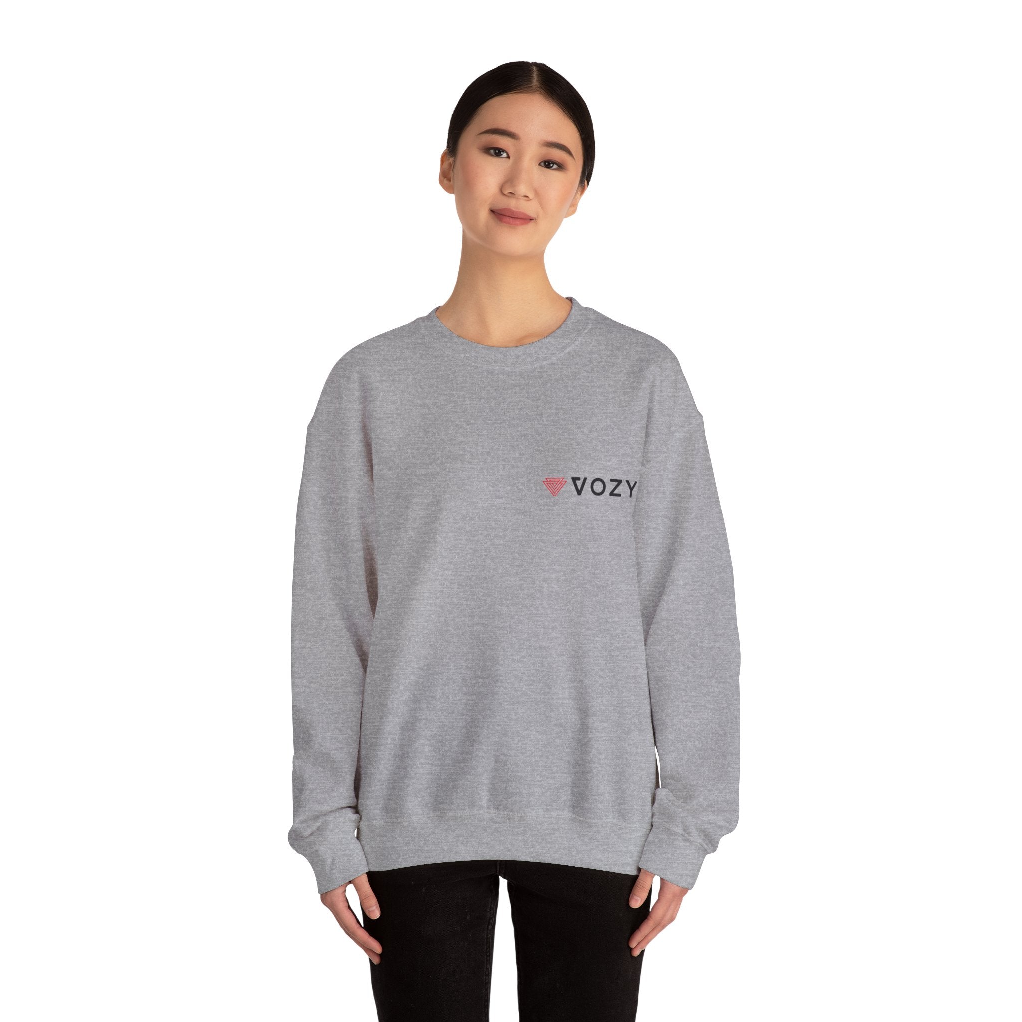 New Vozy Unisex Crewneck Sweatshirt, Cozy Pullover, Casual Wear, Graphic Sweatshirt, Gift for Her, Layering Piece.
