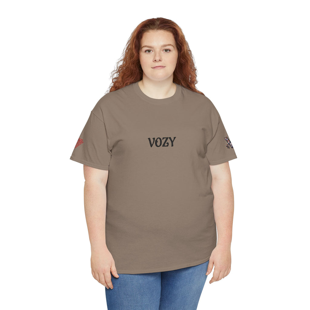 New Vozy Unisex Heavy Cotton Tee with Cool Design - Casual Wear, Graphic Shirt, Streetwear Fashion, Gift for Friends, Everyday Comfort.