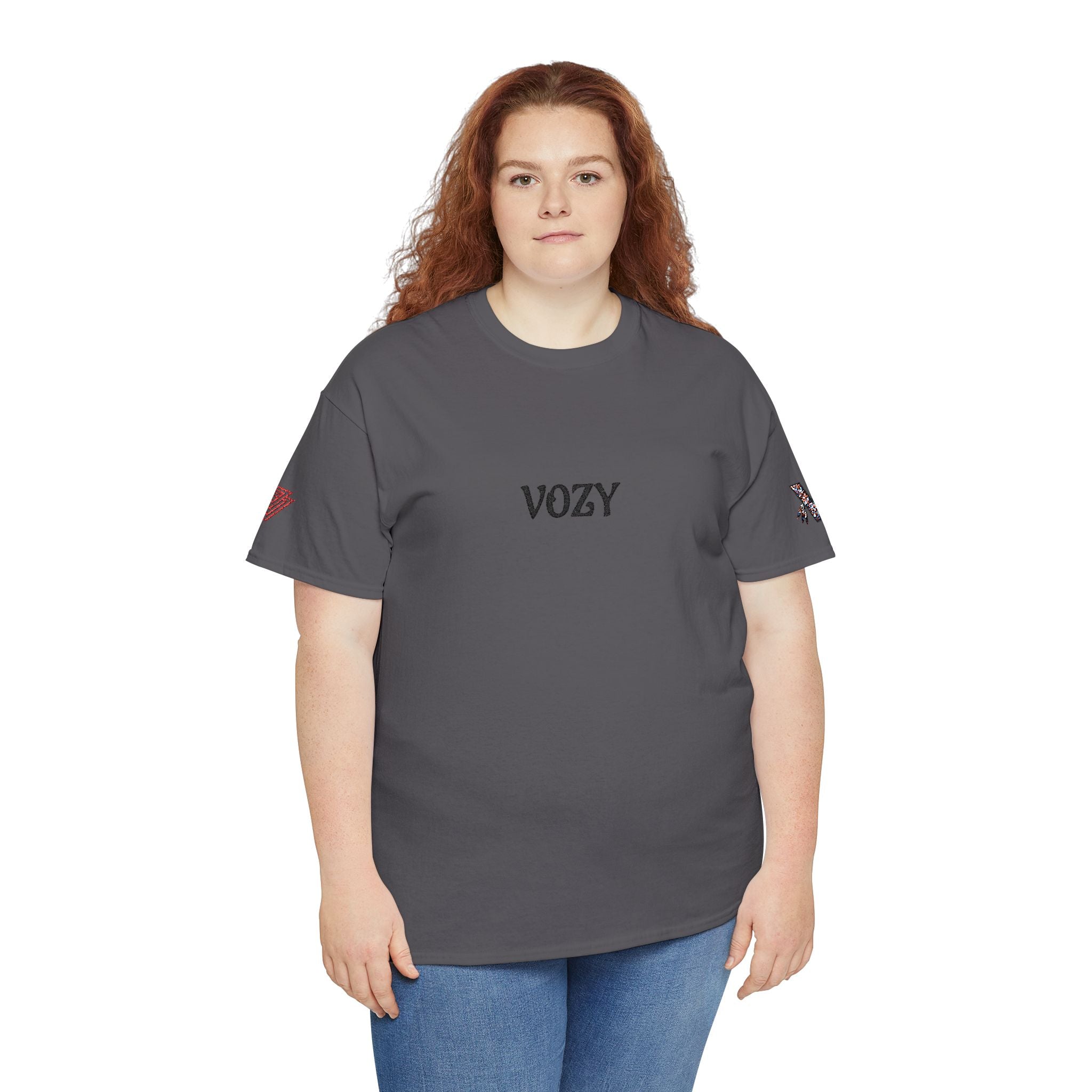 New Vozy Unisex Heavy Cotton Tee with Cool Design - Casual Wear, Graphic Shirt, Streetwear Fashion, Gift for Friends, Everyday Comfort.