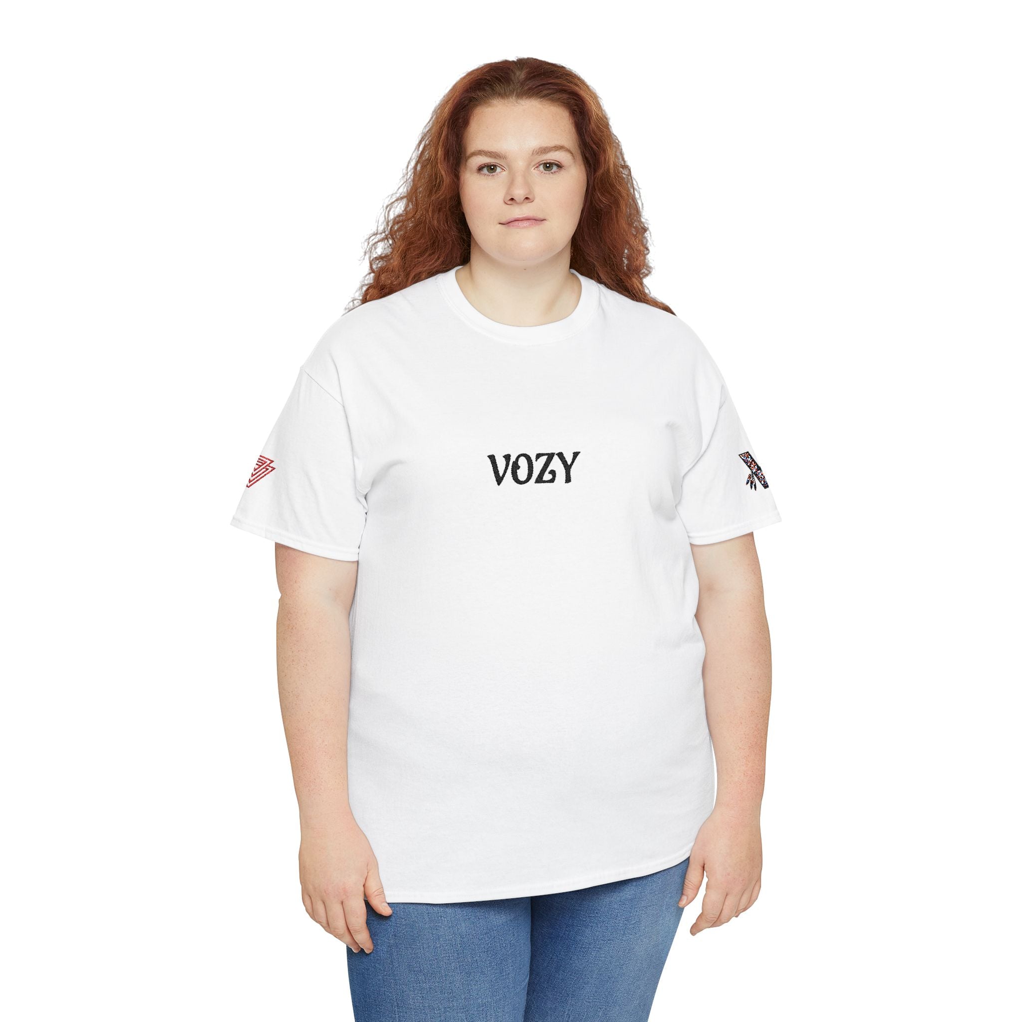 New Vozy Unisex Heavy Cotton Tee with Cool Design - Casual Wear, Graphic Shirt, Streetwear Fashion, Gift for Friends, Everyday Comfort.
