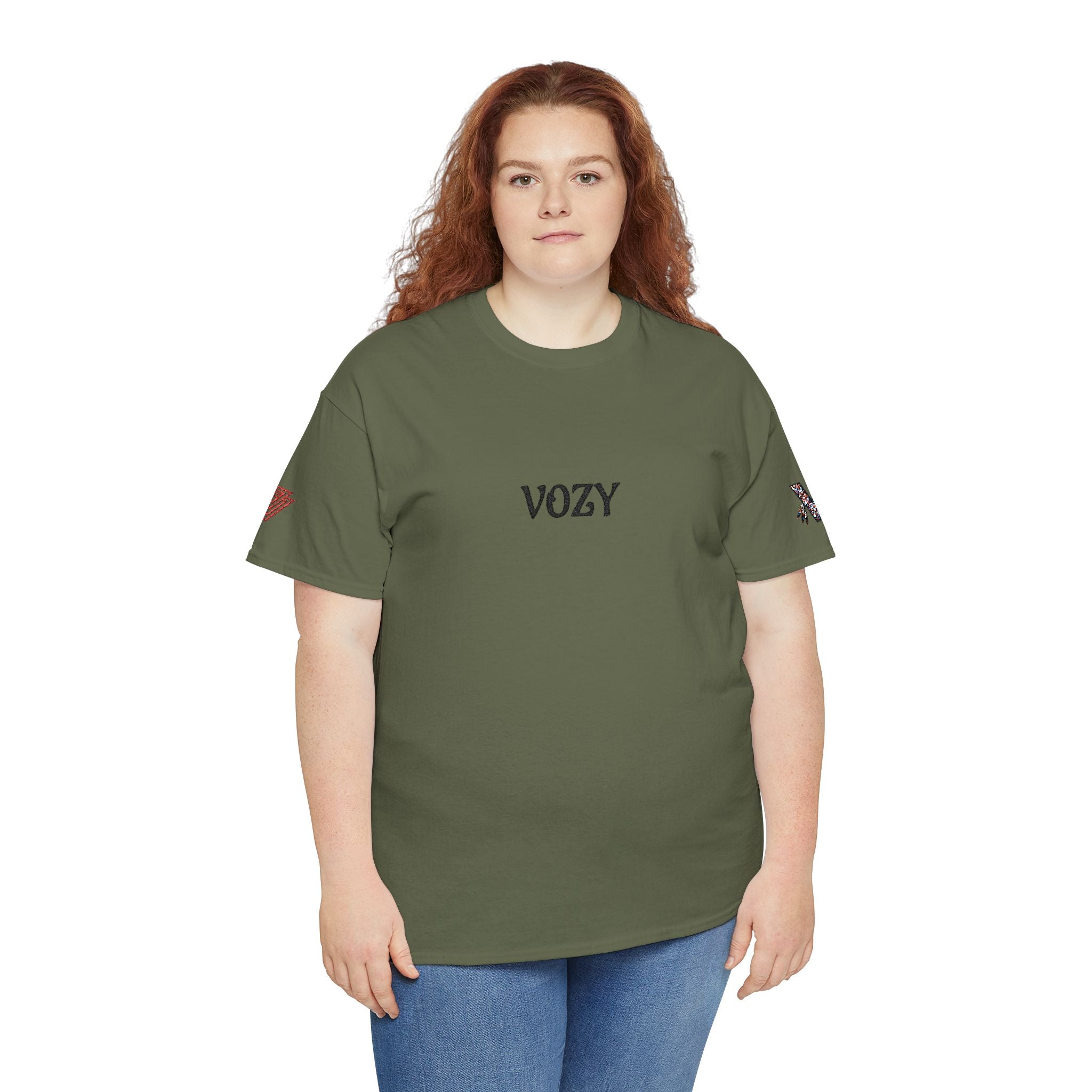 New Vozy Unisex Heavy Cotton Tee with Cool Design - Casual Wear, Graphic Shirt, Streetwear Fashion, Gift for Friends, Everyday Comfort.